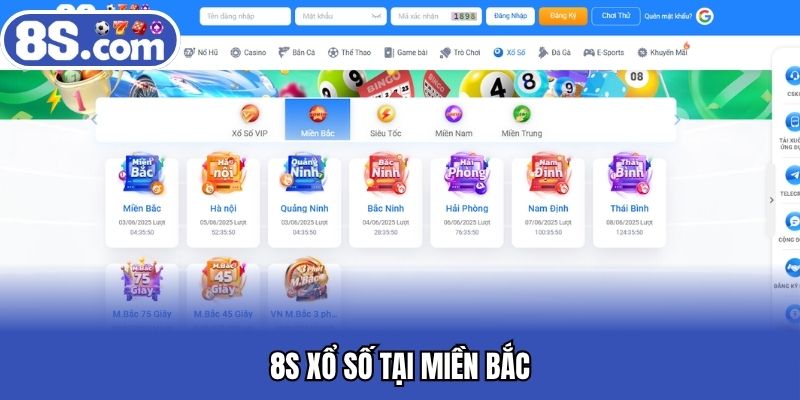 Bet8S xổ số tại Miền Bắc
