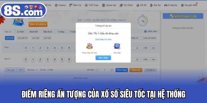 Điểm riêng ấn tượng của xổ số siêu tốc tại hệ thống