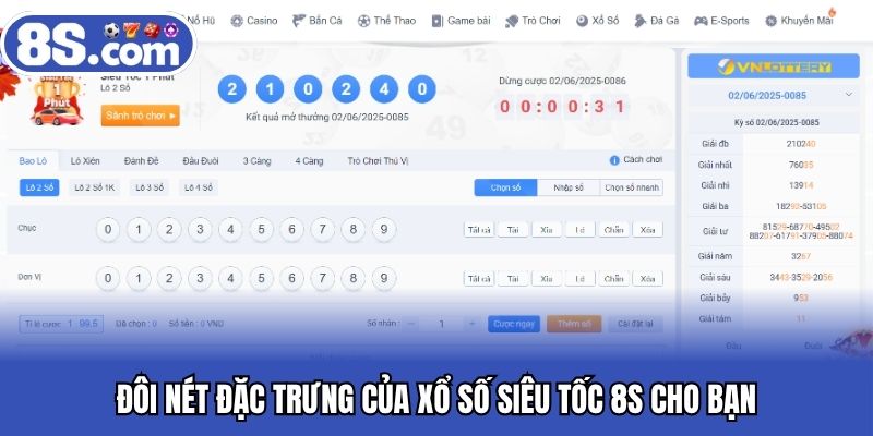 Đôi nét đặc trưng của xổ số siêu tốc 8S cho bạn